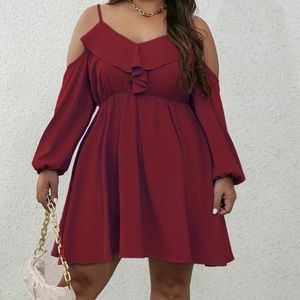 🌹Ruffle Cold Shoulder Dress🌹